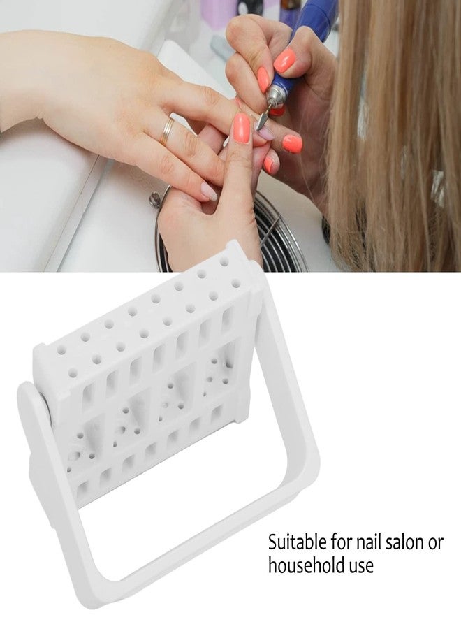 Brrnoo حامل عرض بتات مثقاب الأظافر Brrnoo، 16 فتحة أدوات فن الأظافر حامل عرض لصالون الأظافر ملحقات أظافر أكريليك أدوات العناية بالأظافر للاستخدام المنزلي أو صالون الأظافر (أبيض) - Image 3