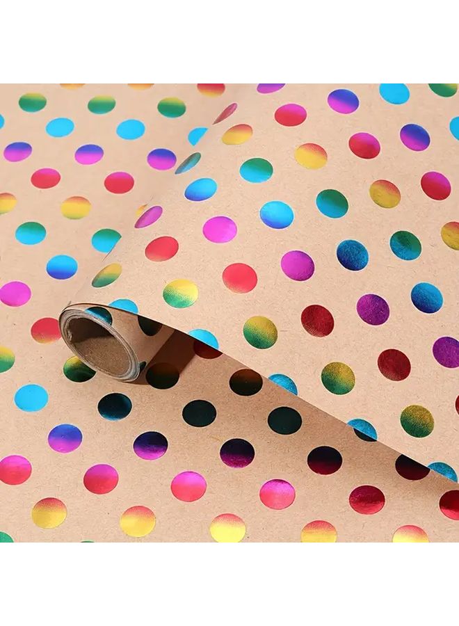 1 Roll Extra Long Gift Wrap Paper 16.9x118 Inches Large Size Multicolor Polka Dots Pink Blue Golden Green Purple Red Orange Yellow Smooth Texture For Birthday Wedding Party Decorations Crafts Gift Wrapping Scrapbooking Festive Decorations Gradient Design Premium Quality Decorative Wrap DIY Enthusiasts - Image 1