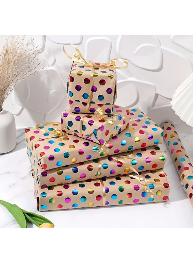 1 Roll Extra Long Gift Wrap Paper 16.9x118 Inches Large Size Multicolor Polka Dots Pink Blue Golden Green Purple Red Orange Yellow Smooth Texture For Birthday Wedding Party Decorations Crafts Gift Wrapping Scrapbooking Festive Decorations Gradient Design Premium Quality Decorative Wrap DIY Enthusiasts - Image 2