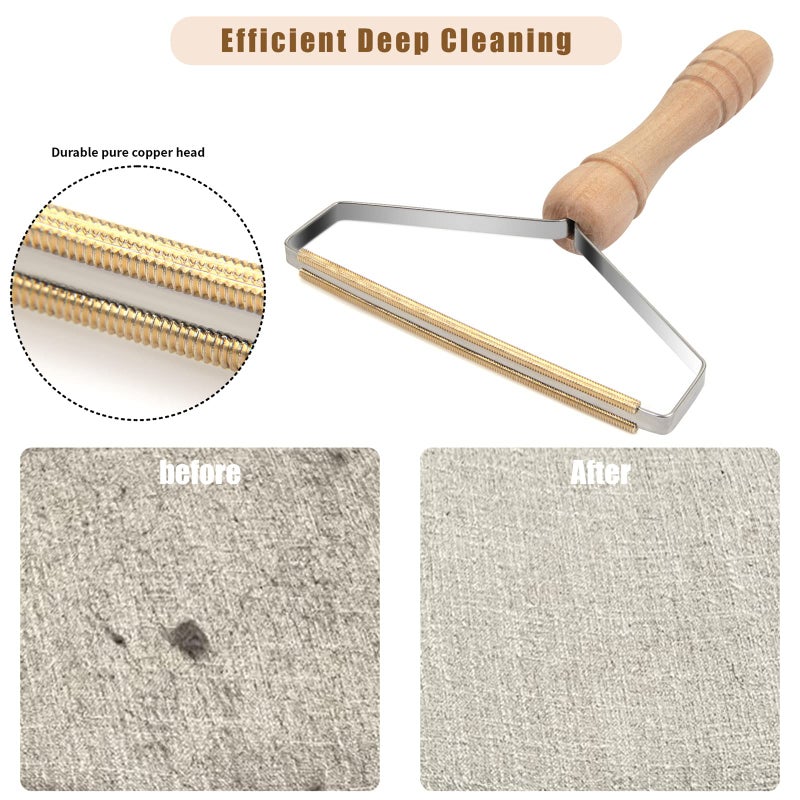 AXLUNAR Pet Hair Remover - 4 Pack Dog Cat Hair Remover for Couch Furnitures, Reusable Lint Remover Shaver Portable Carpet Rake Scraper Brush for Blanket,Clothing, Pet Towers, Car Upholstery Blue - Image 3