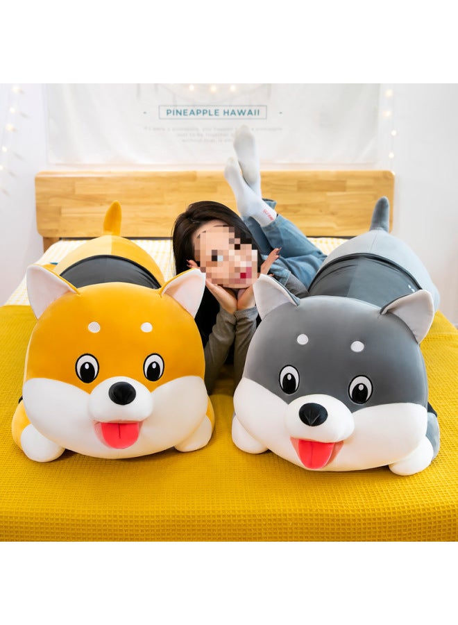 Husky Plush Toy Dog Chai Dog Bed Doll Long Pillow For Girls Sleeping Boys Clip Legs Birthday Gift-Specifications:1.3m -Color:Light Yellow (happy Every Day) - Image 4