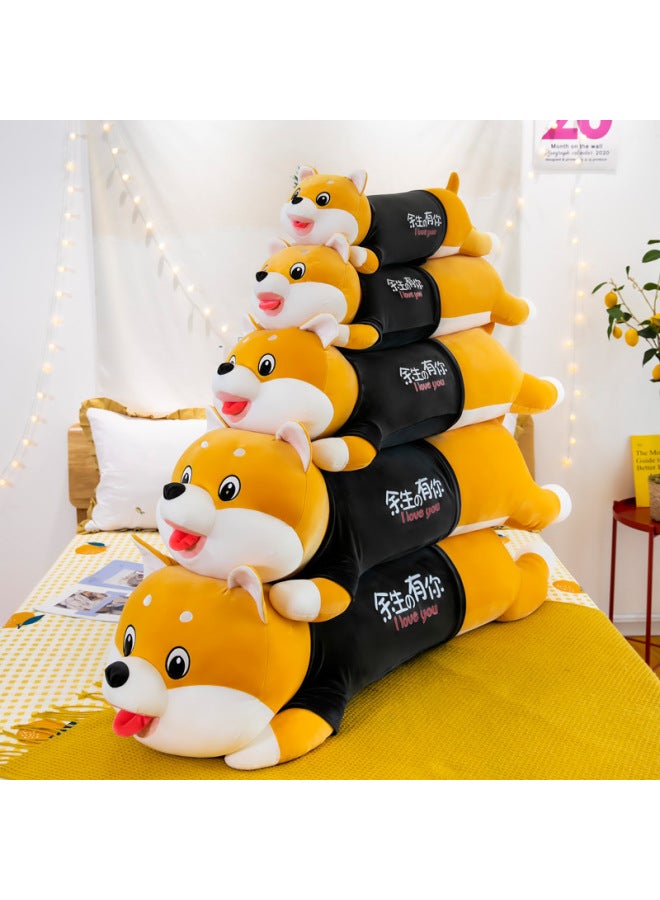 Husky Plush Toy Dog Chai Dog Bed Doll Long Pillow For Girls Sleeping Boys Clip Legs Birthday Gift-Specifications:1.3m -Color:Light Yellow (happy Every Day) - Image 3