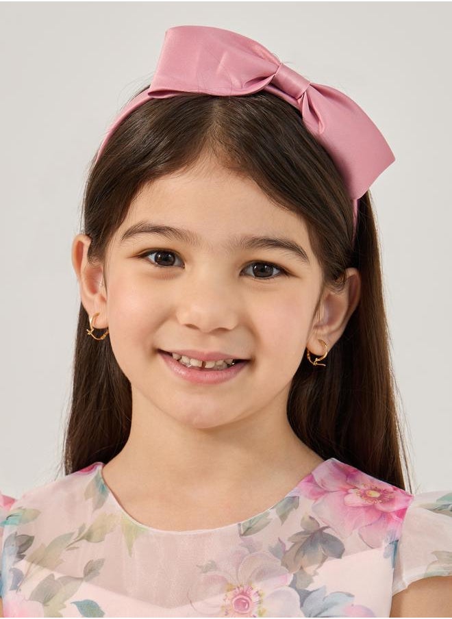 Styli Styli All-Over Print Organza Round Neck Dress with Headband  - Image 4