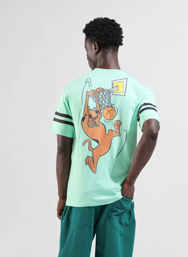 ذا انديان كراج كو Men Boxy Fit Scooby-Doo Printed Crew Neck Half Sleeves T-Shirt