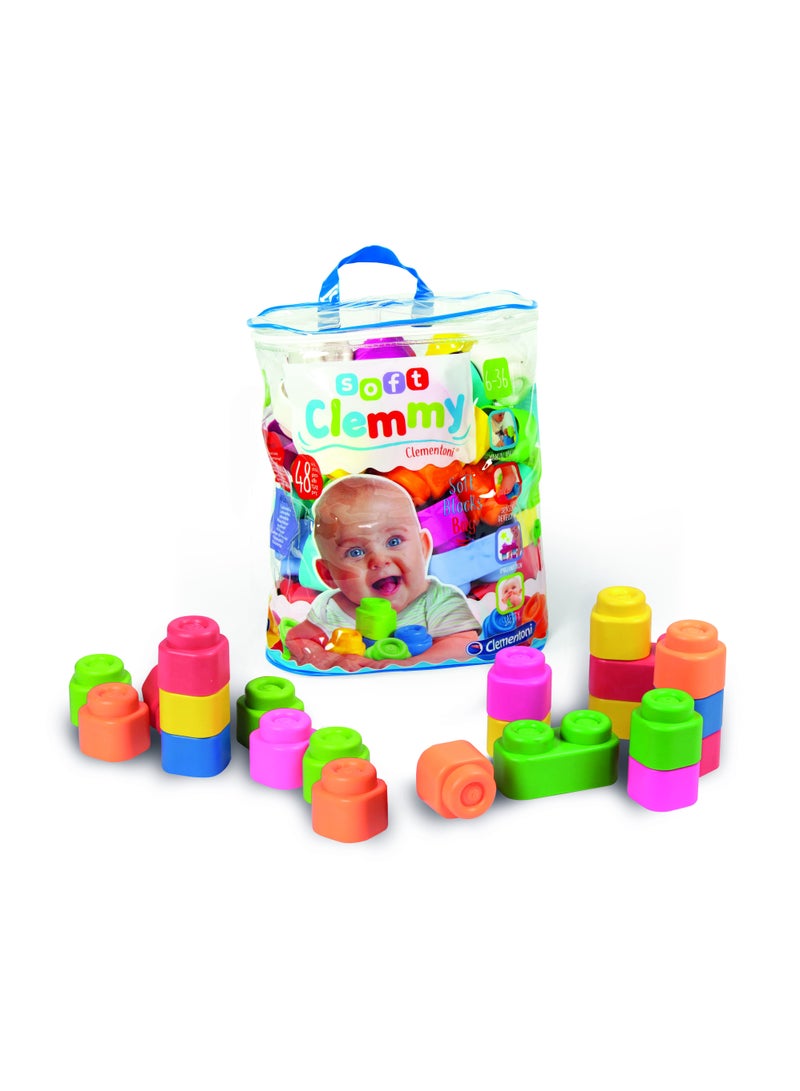 Clementoni Blocks Bag With 48 Bricks- For Age 6 Months+ Years Old  - Image 2