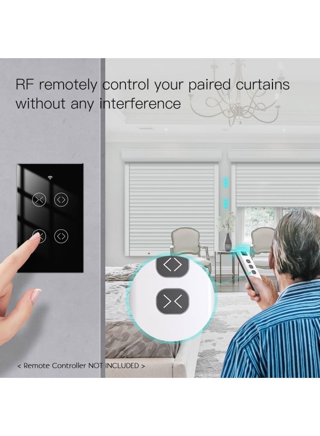 NIBEMINENT Wi-Fi Smart Curtain Switch Voice Control Black  - Image 2