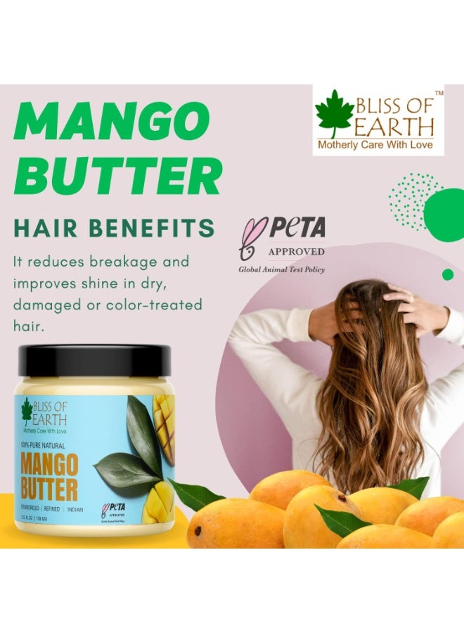 BLISS OF EARTH Deodorised Indian Mango Butter For Face Skin Hair and DIY 3x100GM Pack Of 3 - Image 3