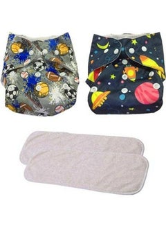 Chinmay Kids Baby Cloth Diaper Pants Adjustable Reusable Washable Printed Button Diaper For Babies Infants Toddlers (Age 0 To 2 Years) (Grey Navy Blue)  - Image 2