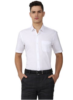 Peter England Peter England Men's Solid Regular Fit Shirt (PESHMNUB750415_White 44)  - Image 1