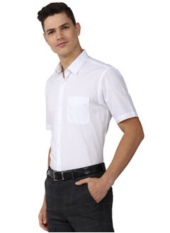 Peter England Peter England Men's Solid Regular Fit Shirt (PESHMNUB750415_White 44)  - Image 2