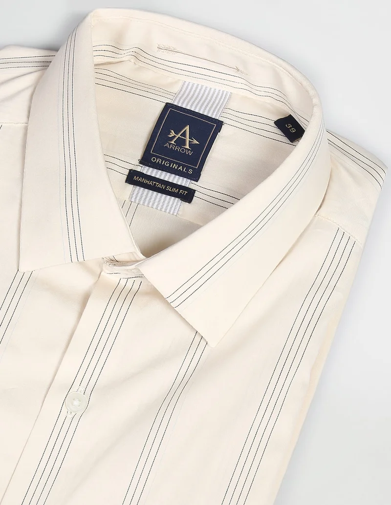 Arrow  Cutaway Collar Vertical Stripe Shirt for Men | Best Price UAE