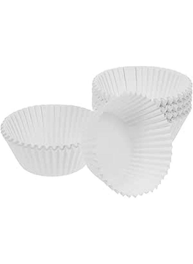 100 Pcs White Greaseproof Paper Baking Cups Muffin Liners For Dessert And Party - Image 1