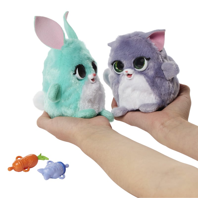 FurReal Fuzzalots Kitty and Bunny Color Change Interactive Feeding Toy, Lights and Sounds, Ages 4 and Up - Image 3