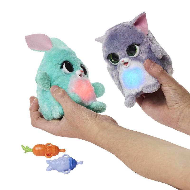 FurReal Fuzzalots Kitty and Bunny Color Change Interactive Feeding Toy, Lights and Sounds, Ages 4 and Up - Image 4