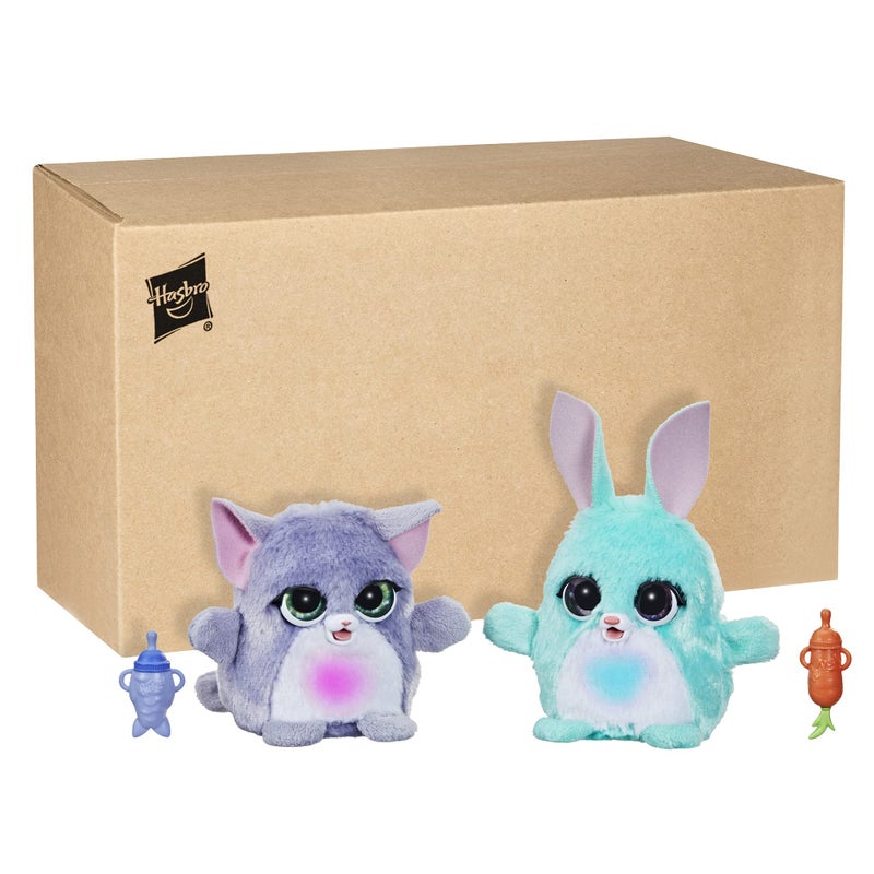 FurReal Fuzzalots Kitty and Bunny Color Change Interactive Feeding Toy, Lights and Sounds, Ages 4 and Up - Image 2
