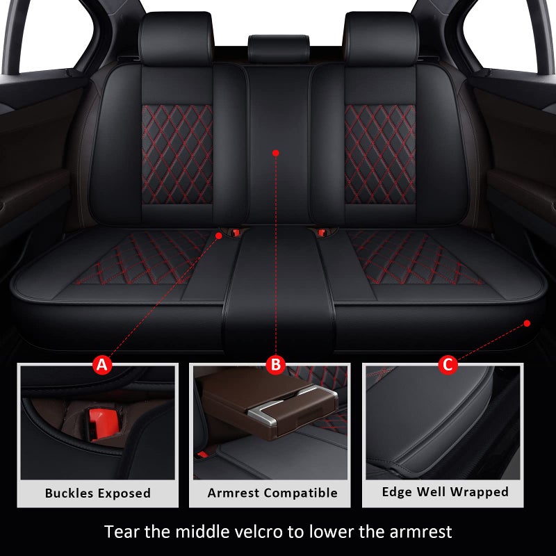 MIROZO Seat Covers for Car,Waterproof Seat Cover Full Set Vehicle Cushion Cover Automotive Seat Protector Breathable Universal Fit for Most Sedan, Truck and SUV for Tacoma Rogue CX5 Chevy - Image 4