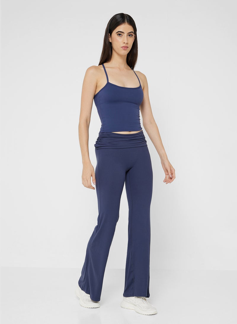 FRWD Foldover Waist Seamless Flared Leggings - Image 2