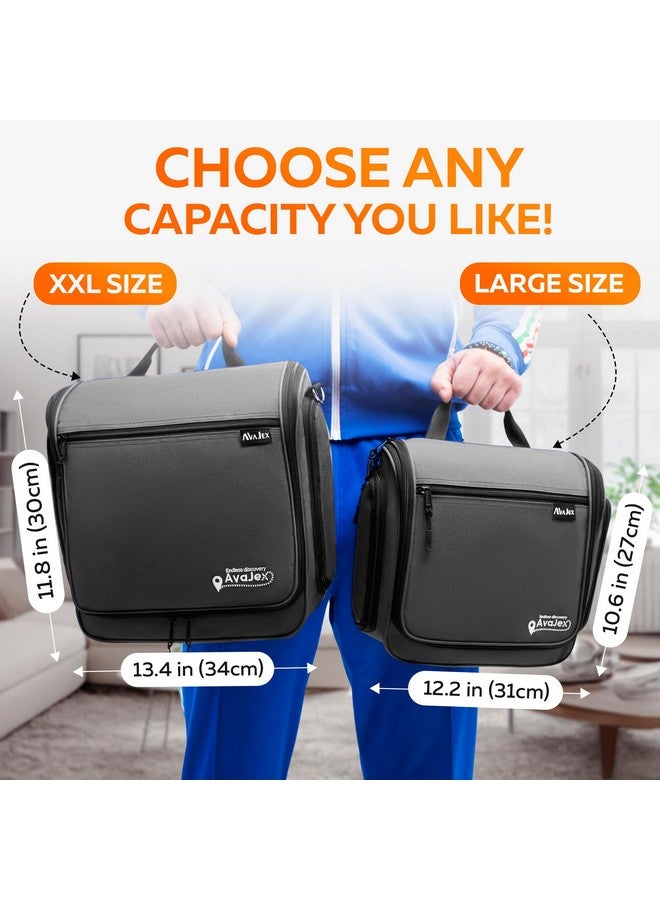 AvaJex Travel Toiletry Bag For Men And Women Large Hanging Toiletry Organizer Waterproof Hygiene Bag With Metal Xxl Swivel Hook, With Ykk Zippers And 19 Compartments For Toiletries, Makeup, Cosmetics - Image 3