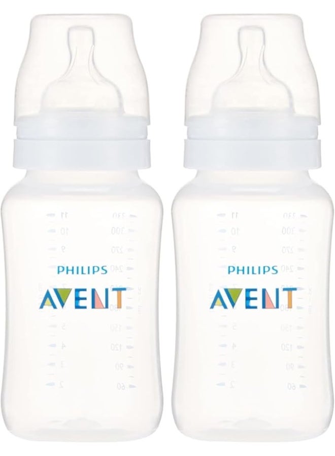 AVENT Philips Anti-Colic Baby Bottle – 330ml, 3 Months+, White, Pack of 2 – Reduces Discomfort, Easy to Use, Safe and Comfortable - Image 1