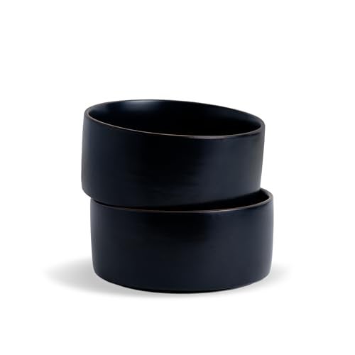 Shay Ceramic Cereal Bowl Set, 15cm, 2 Pieces, Black | Matte Finish | Ceramic Serving Bowls | Ceramic Bowl (Japandi Cereal Bowl Set of 2 - Black) - Image 1