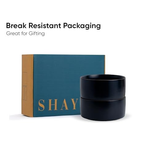 Shay Ceramic Cereal Bowl Set, 15cm, 2 Pieces, Black | Matte Finish | Ceramic Serving Bowls | Ceramic Bowl (Japandi Cereal Bowl Set of 2 - Black) - Image 5