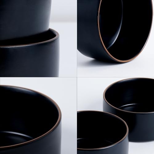 Shay Ceramic Cereal Bowl Set, 15cm, 2 Pieces, Black | Matte Finish | Ceramic Serving Bowls | Ceramic Bowl (Japandi Cereal Bowl Set of 2 - Black) - Image 4