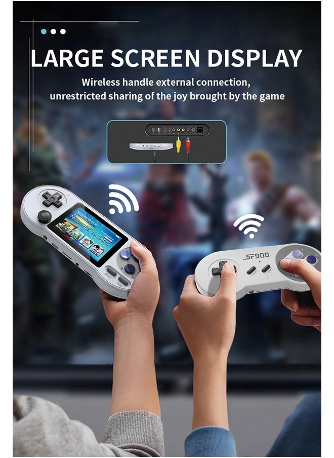 SF2000 Handheld Game Console, 3-inch IPS HD Screen Portable Handheld Nostalgic Arcade Retro Game Machine, 1500mAh Battery, Built-in 6000Games, Support 7 Emulators