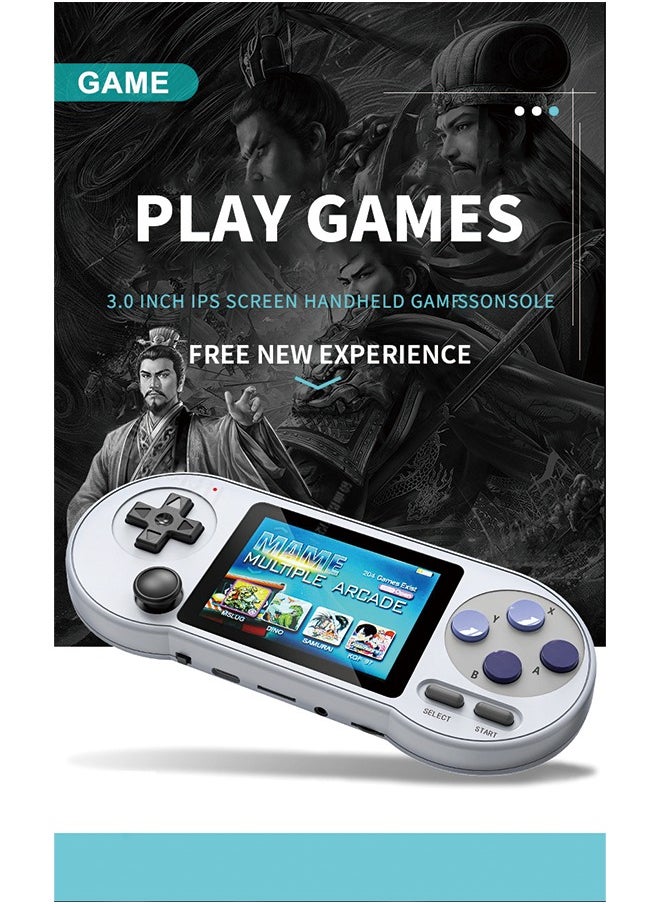 SF2000 Handheld Game Console, 3-inch IPS HD Screen Portable Handheld Nostalgic Arcade Retro Game Machine, 1500mAh Battery, Built-in 6000Games, Support 7 Emulators