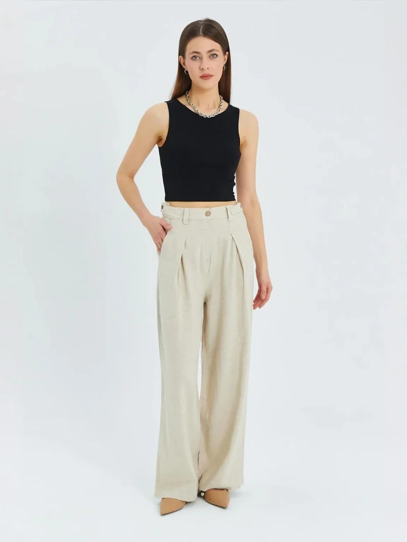 MixRay Mixray High Waist Pleated Palazzo Pants