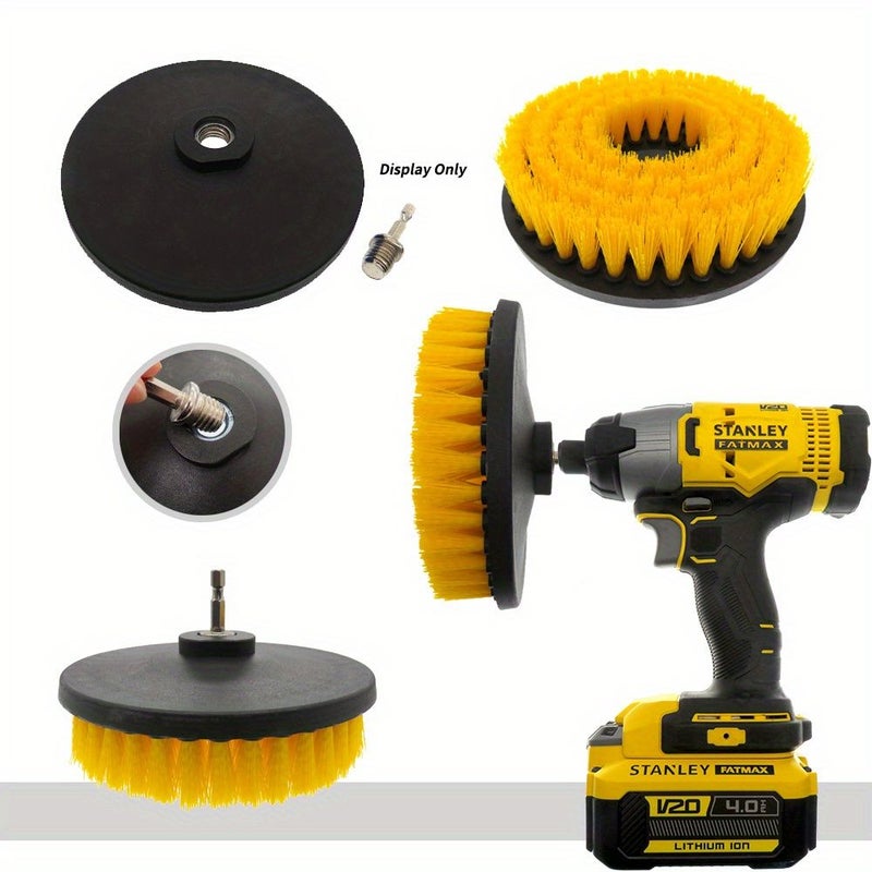 6 Inch Yellow Power Scrubber Drill Brush M14 Thread for Carpet Kitchen Bathroom - Image 4