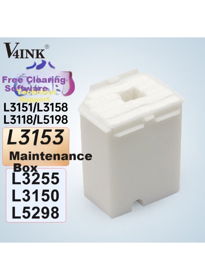 V4ink Compatible With Epson Waste Ink Collection Pad L3153, Waste Ink Pad L3151, Waste Ink Cartridge L3255, Waste Ink Pad L3258, L3256, L3158, L3151, L3150, L3118, 004 Ink