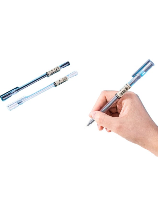 Deli 0.38Mm Leshu Full Needle Tube Gel Pen, 12 Black Pens, A025B-01 - Image 2