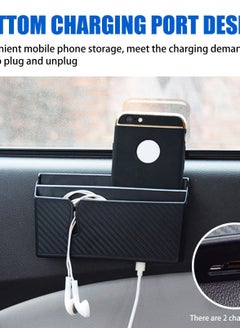 Excefore Car Seat Gap Storage Box, Multifunctional Center Console Organizer with Mobile Phone Holder and Glasses Storage (Black)  - Image 4