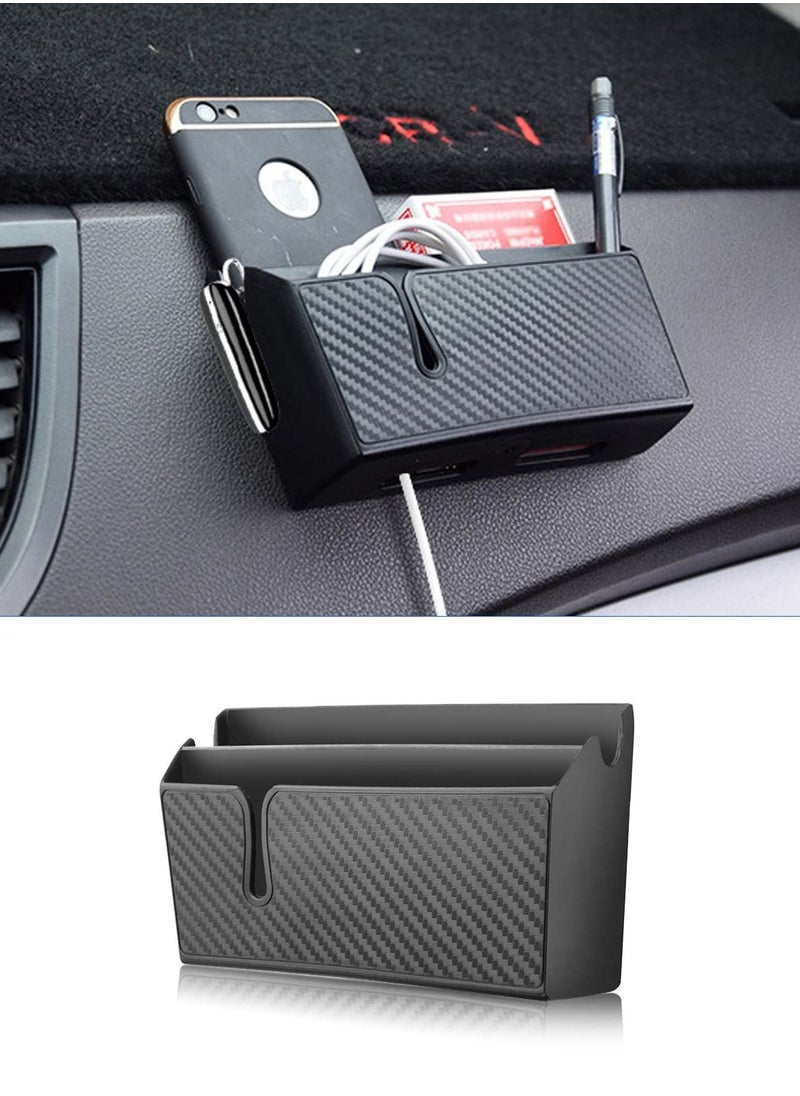 Excefore - Car Seat Gap Storage Box, Multifunctional Center Console Organizer with Mobile Phone Holder and Glasses Storage (Black) - Image 1