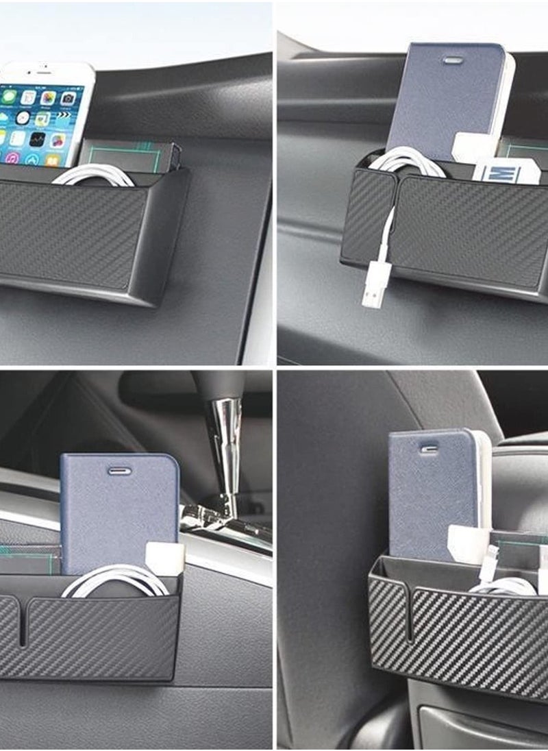 Excefore - Car Seat Gap Storage Box, Multifunctional Center Console Organizer with Mobile Phone Holder and Glasses Storage (Black) - Image 1