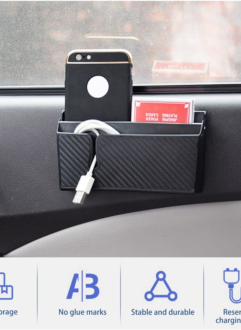 Excefore - Car Seat Gap Storage Box, Multifunctional Center Console Organizer with Mobile Phone Holder and Glasses Storage (Black) - Image 1
