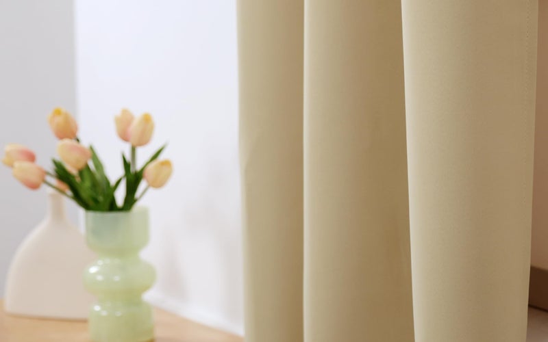 INLINAS Blackout Curtains for Bedroom  Thermal Insulated  Noise Reduction  Energy Saving Set of 2 Panels  Off White  52W x 63L Inch - Image 4
