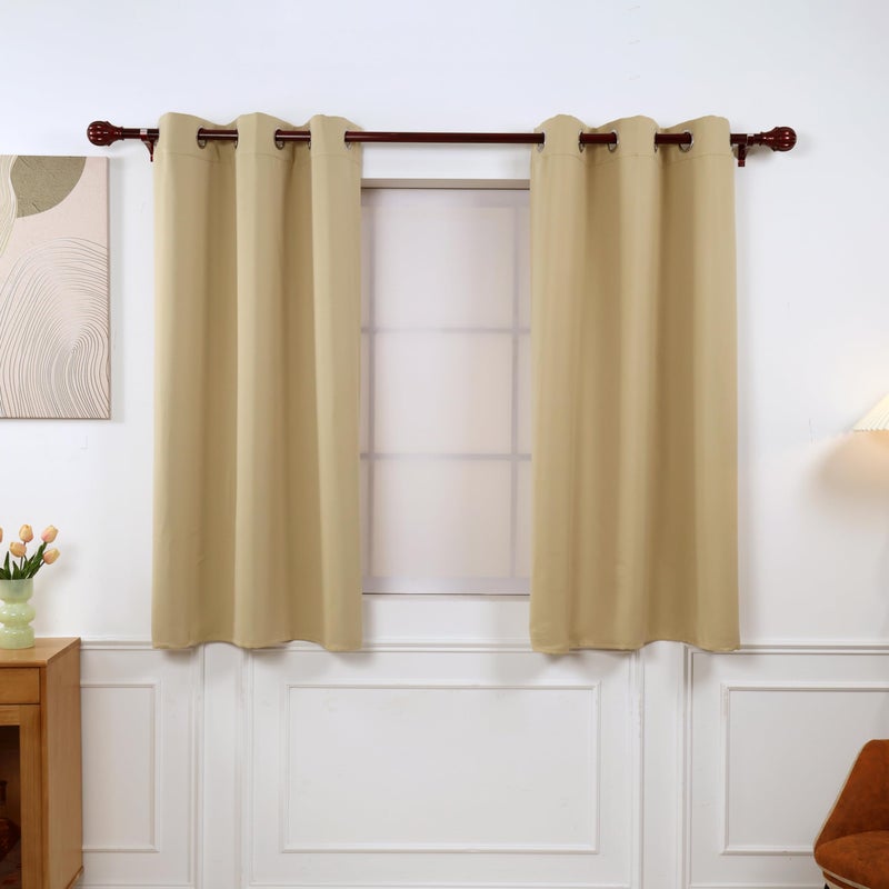 INLINAS Blackout Curtains for Bedroom  Thermal Insulated  Noise Reduction  Energy Saving Set of 2 Panels  Off White  52W x 63L Inch - Image 1