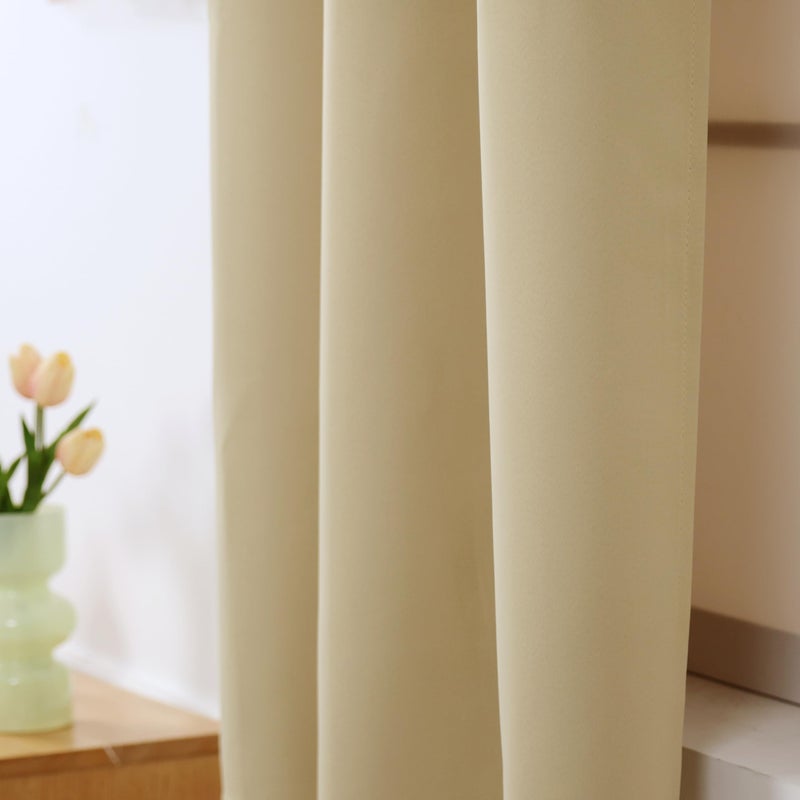 INLINAS Blackout Curtains for Bedroom  Thermal Insulated  Noise Reduction  Energy Saving Set of 2 Panels  Off White  52W x 63L Inch - Image 5