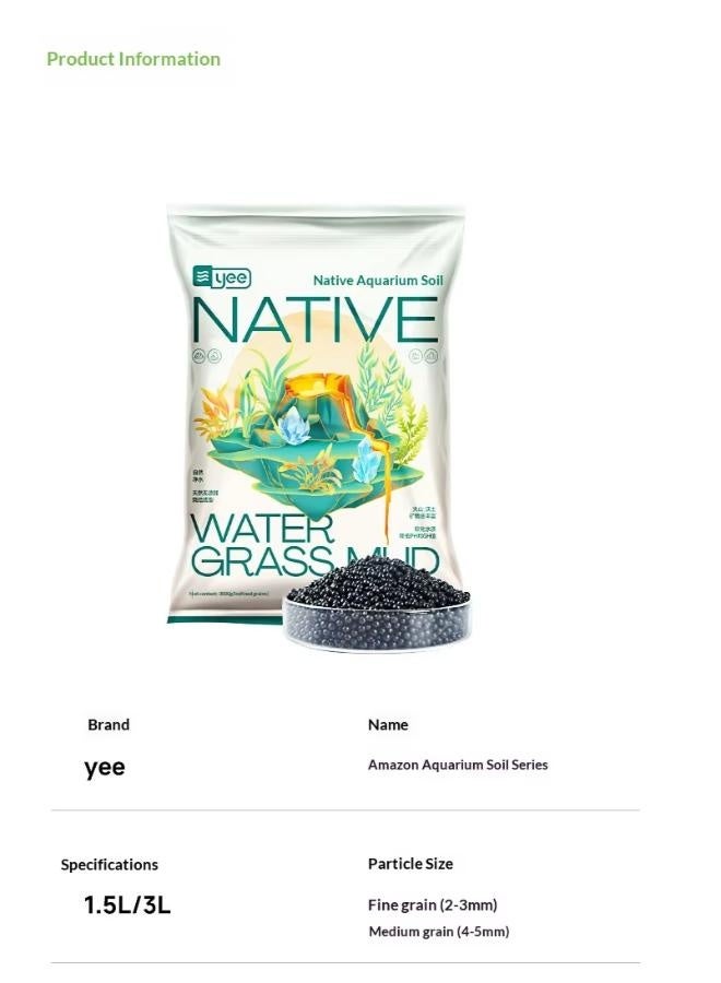 Yee Aquarium Soil - (1.5L / 3L) Aquarium Substrate Planted Soil Fertilizer Mud Fish Tank Plants Aqua Soil for Planted Aquarium - Image 2
