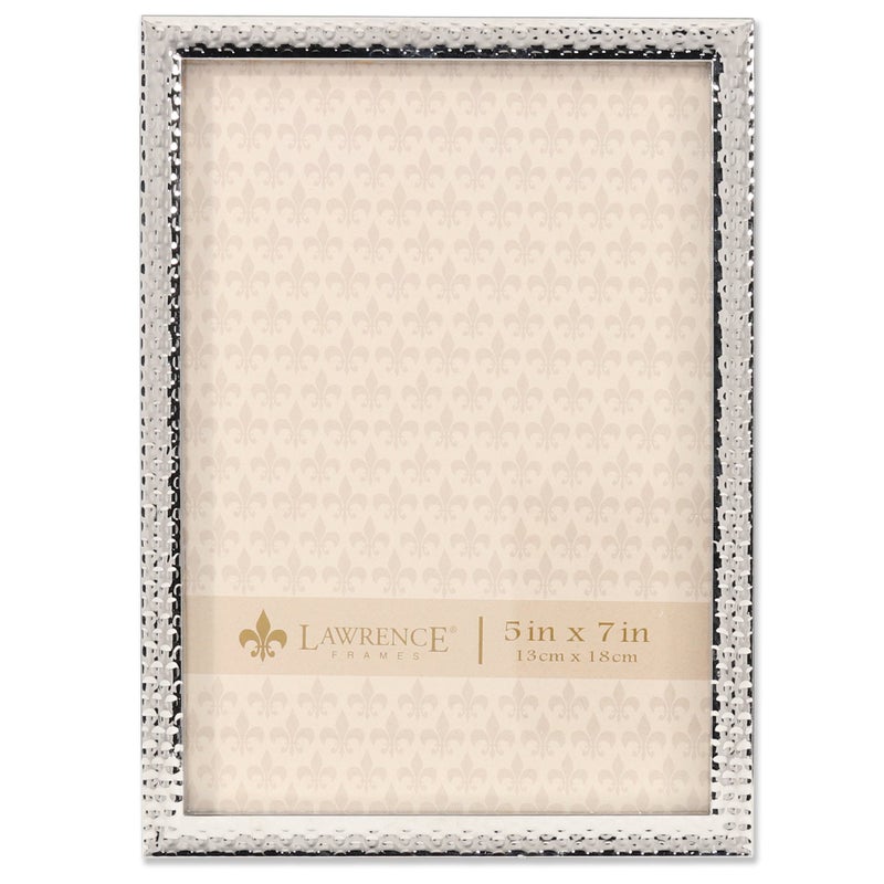 Lawrence Frames Metal Picture Frame with Hammer Effect 5x7 Silver