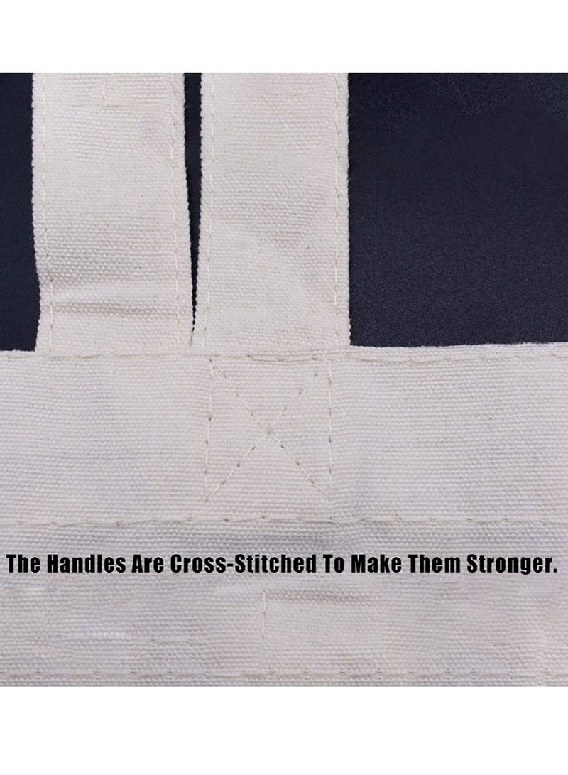 PRINTSHOP4ME Initial Monogram Tote Bag - Cotton Tote with Initial Design Printed - Perfect for School, Travel and Birthday Gift - Eco-Friendly Canvas Cotton Tote Bag for Women - Gift for Ramadan - Image 4