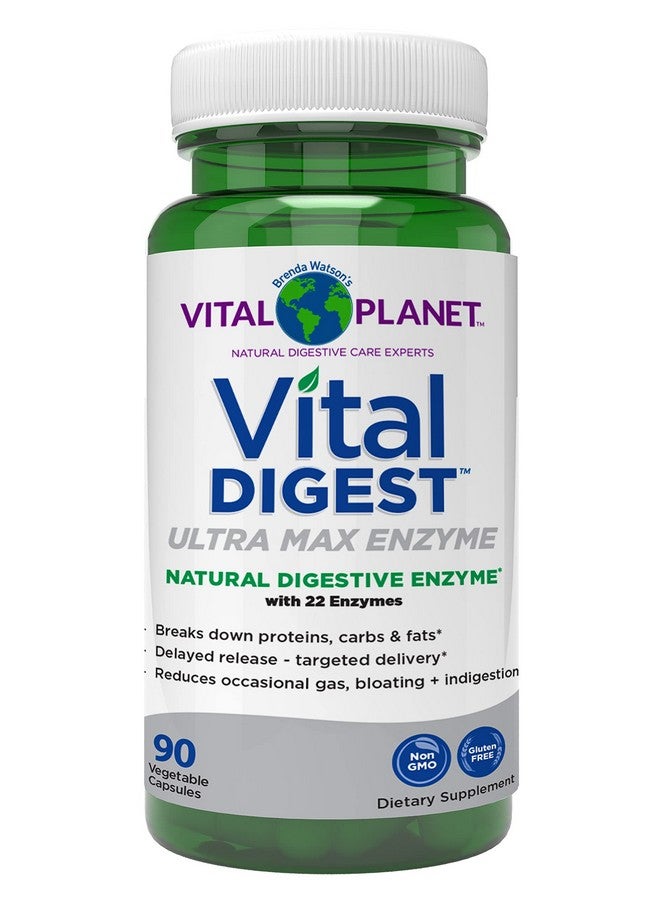 Vital Planet Vital Digest Natural Digestive Enzyme Supports The Breakdown Of Proteins Fats And Carbohydrates And Reduces Occasional Gas Bloating And Indigestion 90 Capsules - Image 1