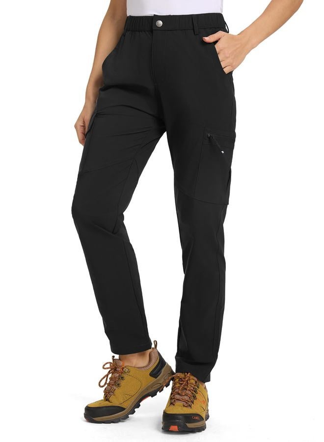 TBMPOY Women's Hiking Cargo Pants Lightweight Water Resistant Quick Dry Fishing Camping Travel Work Pant with 6 Pockets, Black, 3XL - Image 1