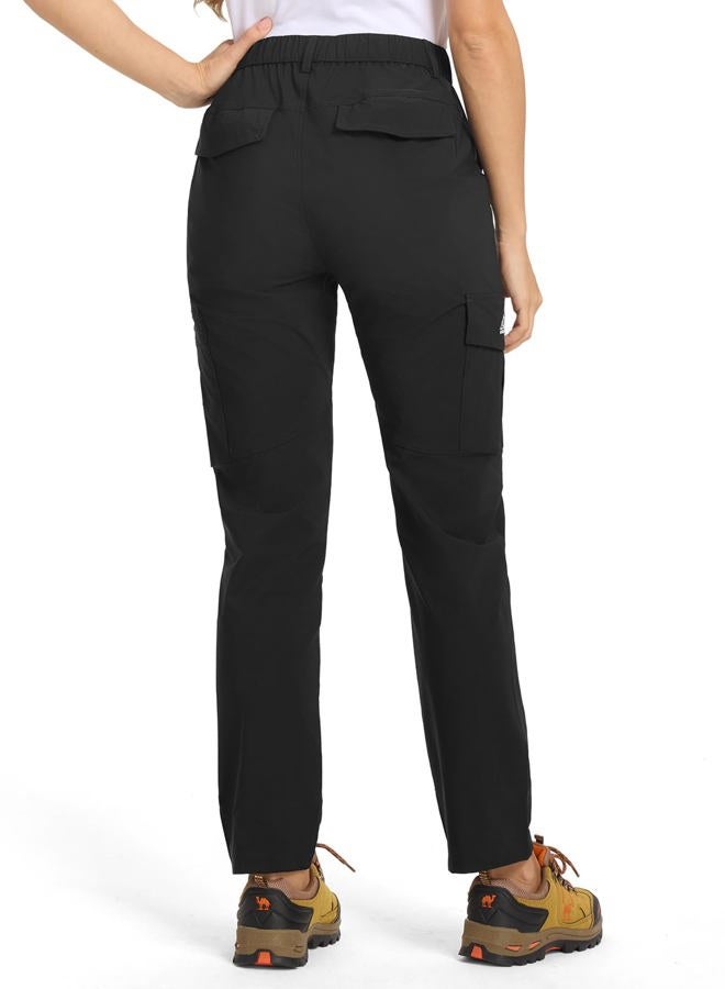 TBMPOY Women's Hiking Cargo Pants Lightweight Water Resistant Quick Dry Fishing Camping Travel Work Pant with 6 Pockets, Black, 3XL - Image 2