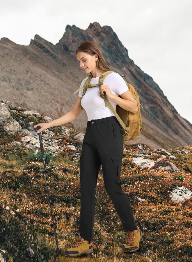 TBMPOY Women's Hiking Cargo Pants Lightweight Water Resistant Quick Dry Fishing Camping Travel Work Pant with 6 Pockets, Black, 3XL - Image 3