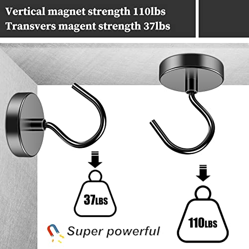 Grtard Magnetic Hooks Heavy Duty, 110 lbs Strong Magnet Hook for Cruise Cabins, Large Magnetic Hooks, Magnets with Hooks for Hanging, Cruise, Curtain, Home, Kitchen, Workplace - 4Pack - Image 4