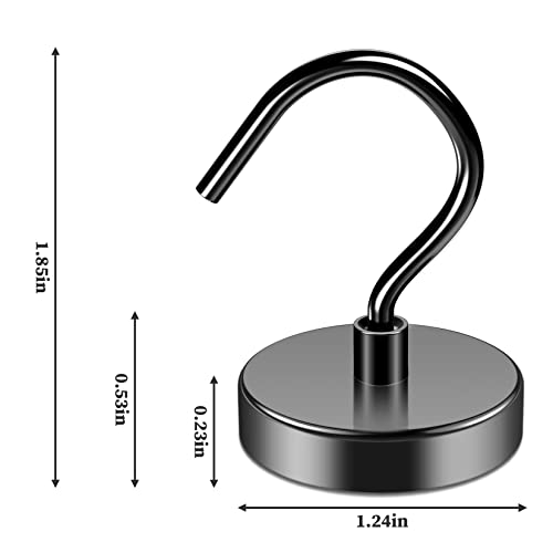 Grtard Magnetic Hooks Heavy Duty, 110 lbs Strong Magnet Hook for Cruise Cabins, Large Magnetic Hooks, Magnets with Hooks for Hanging, Cruise, Curtain, Home, Kitchen, Workplace - 4Pack - Image 2