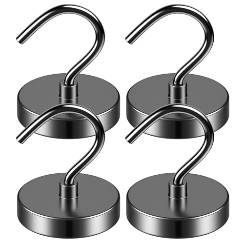 Grtard Magnetic Hooks Heavy Duty, 110 lbs Strong Magnet Hook for Cruise Cabins, Large Magnetic Hooks, Magnets with Hooks for Hanging, Cruise, Curtain, Home, Kitchen, Workplace - 4Pack - Image 1