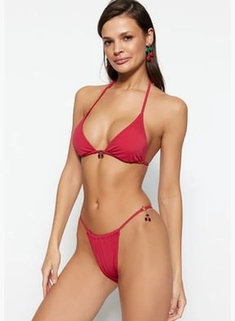 trendyol Fuchsia Triangle Accessorized Bikini Tops TBESS23BU00045